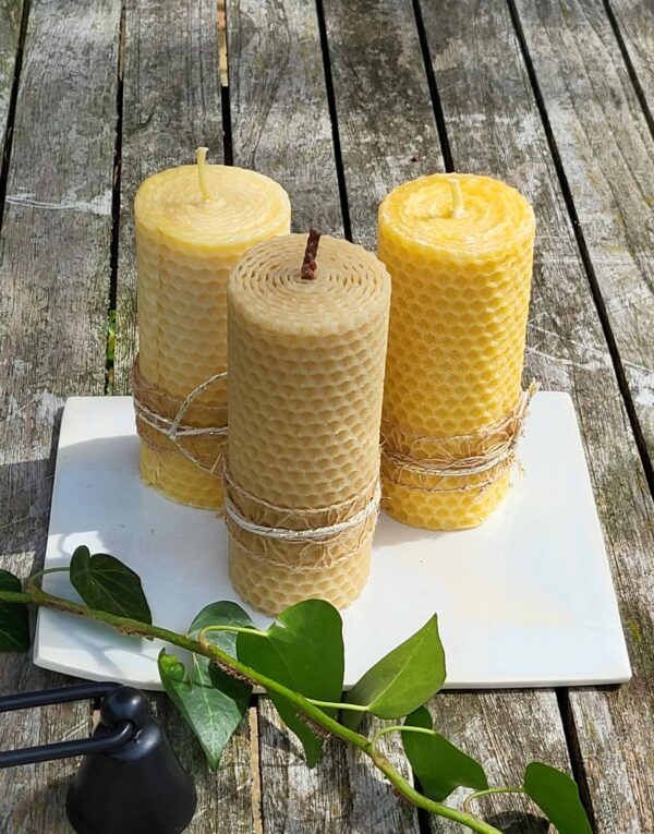 Bougies artisanales en cire d'abeille
